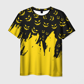 Мужская футболка 3D с принтом HALLOWEEN SMILE | SMILE PUMPKIN в Тюмени, 100% полиэфир | прямой крой, круглый вырез горловины, длина до линии бедер | grunge | halloween | halloween smile | haloween | smile pumpkin | улыбка тыквы | хеллоин | хеллоуин | хелоин | хелоуин | хэллоин | хэллоуин | хэлоин | хэлоуин