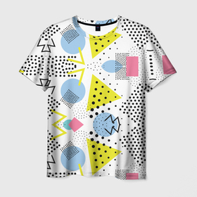 Мужская футболка 3D с принтом свежее дыхание в Курске, 100% полиэфир | прямой крой, круглый вырез горловины, длина до линии бедер | геометрия | горошек | креатив | паттерн | разукрашка | свежее | треугольник | узор