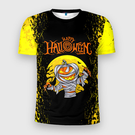 Мужская футболка 3D Slim с принтом ТЫКВА МУМИЯ | HAPPY HALLOWEEN в Екатеринбурге, 100% полиэстер с улучшенными характеристиками | приталенный силуэт, круглая горловина, широкие плечи, сужается к линии бедра | halloween | haloween | happy halloween | pumpkin | мумия | счастливого хэллоуина | счастливый хэллоуин | тыква | тыква мумия | хеллоин | хеллоуин | хелоин | хелоуин | хэллоин | хэллоуин | хэлоин | хэлоуин