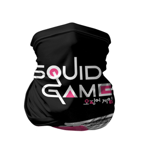 Бандана-труба 3D с принтом SQUID GAME (LOGO) в Кировске, 100% полиэстер, ткань с особыми свойствами — Activecool | плотность 150‒180 г/м2; хорошо тянется, но сохраняет форму | squid game | игра | игра в кальмара | кальмар | сериал