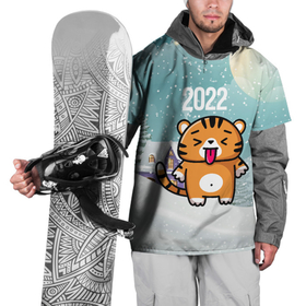 Накидка на куртку 3D с принтом Новогодний тигренок 2022 , 100% полиэстер |  | Тематика изображения на принте: 2022 | год тигра | новый год | новый год 2022 | символ года | тигр | тигренок | тигрица | тигры