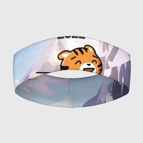 Повязка на голову 3D с принтом Тигренок  на  самокате в Кировске,  |  | 2022 | год тигра | новый год | новый год 2022 | символ года | тигр | тигренок | тигрица | тигры