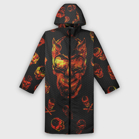 Дождевик унисекс 3D с принтом Огненные черепа | Carbon в Ухте,  |  | carbon | fire | halloween | nofun | skull | огненные черепа | хелоуин | череп в огне