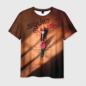 Мужская футболка 3D с принтом Squid Game Игра в кальмара корейский сериал в Санкт-Петербурге, 100% полиэфир | прямой крой, круглый вырез горловины, длина до линии бедер | netflix | squid game | игра в кальмара | корейский сериал | нетфликс