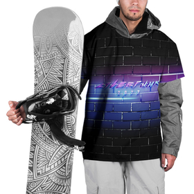Накидка на куртку 3D с принтом Cyberpunk 2077 | Neon в Тюмени, 100% полиэстер |  | 2077 | cyberpunk | cyberpunk 2077 | neon | nofun | кирпич | надпись | надпись на стене