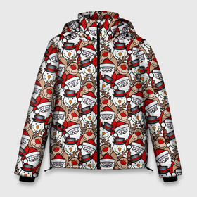 Мужская зимняя куртка 3D с принтом Дед Мороз, Снеговик, Олень в Екатеринбурге, верх — 100% полиэстер; подкладка — 100% полиэстер; утеплитель — 100% полиэстер | длина ниже бедра, свободный силуэт Оверсайз. Есть воротник-стойка, отстегивающийся капюшон и ветрозащитная планка. 

Боковые карманы с листочкой на кнопках и внутренний карман на молнии. | christmas | merry christmas | santa claus | дед мороз | ёлка | зима | мороз | новогодние олени | новый год | подарок | праздник | рождество | с новым годом | санта клаус | снеговики | снегурочка | снежинки