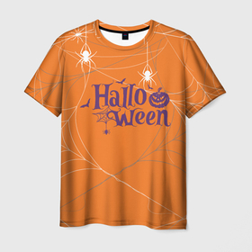 Мужская футболка 3D с принтом ПАУТИНКА НА ХЭЛЛОУИН , 100% полиэфир | прямой крой, круглый вырез горловины, длина до линии бедер | halloween | haloween | пауки | паутина | паутинка | паучки | хеллоин | хеллоуин | хелоин | хелоуин | хэллоин | хэллоуин | хэлоин | хэлоуин