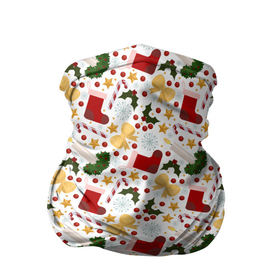 Бандана-труба 3D с принтом Рождественские Чулки , 100% полиэстер, ткань с особыми свойствами — Activecool | плотность 150‒180 г/м2; хорошо тянется, но сохраняет форму | christmas | merry christmas | дед мороз | ёлка | елочные шары | игрушки | новый год | подарок | праздник | рождество | с новым годом | сантаклаус | снежинки | украшения