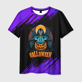 Мужская футболка 3D с принтом ВЕДЬМА КОЛДУЕТ НАД ТЫКВОЙ в Новосибирске, 100% полиэфир | прямой крой, круглый вырез горловины, длина до линии бедер | halloween | haloween | pumpkin | witch | witch with pumpkin | ведьма | ведьма с тыквой | тыква | хеллоин | хеллоуин | хелоин | хелоуин | хэллоин | хэллоуин | хэлоин | хэлоуин