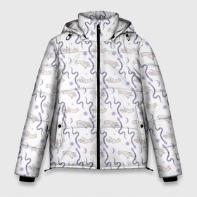 Мужская зимняя куртка 3D с принтом Patern Halloween 21 в Новосибирске, верх — 100% полиэстер; подкладка — 100% полиэстер; утеплитель — 100% полиэстер | длина ниже бедра, свободный силуэт Оверсайз. Есть воротник-стойка, отстегивающийся капюшон и ветрозащитная планка. 

Боковые карманы с листочкой на кнопках и внутренний карман на молнии. | Тематика изображения на принте: 31 | bones | holiday | skull | spider | witches