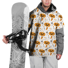 Накидка на куртку 3D с принтом Patern Halloween 22 в Петрозаводске, 100% полиэстер |  | 31 | bones | holiday | skull | spider | witches