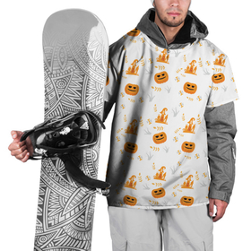 Накидка на куртку 3D с принтом Patern Halloween 23 в Петрозаводске, 100% полиэстер |  | Тематика изображения на принте: 31 | bones | holiday | skull | spider | witches