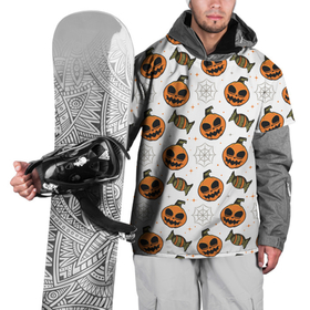 Накидка на куртку 3D с принтом Patern Halloween 26 в Петрозаводске, 100% полиэстер |  | 31 | bones | holiday | skull | spider | witches