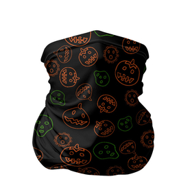 Бандана-труба 3D с принтом Хэллоуин  тыквы и корона в Санкт-Петербурге, 100% полиэстер, ткань с особыми свойствами — Activecool | плотность 150‒180 г/м2; хорошо тянется, но сохраняет форму | alien | black | contours | coronavirus | covid | funny | ghost | green | halloween | horror | monster | orange | pumpkins | scary | skull | жуть | забавно | зеленый | инопланетянин | ковид | контуры | коронавирус | монстр | оранжевый | привидение | страшн
