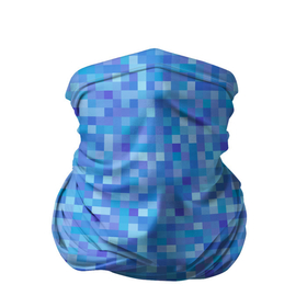 Бандана-труба 3D с принтом Голубая пиксель абстракция в Белгороде, 100% полиэстер, ткань с особыми свойствами — Activecool | плотность 150‒180 г/м2; хорошо тянется, но сохраняет форму | pixel | pixel art | абстракция | пиксели | пиксель арт | пиксельный | синий