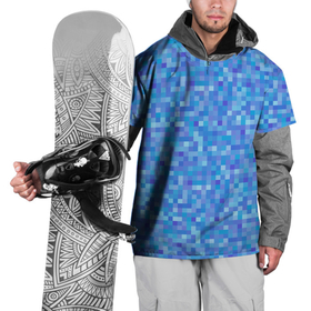 Накидка на куртку 3D с принтом Голубая пиксель абстракция в Кировске, 100% полиэстер |  | pixel | pixel art | абстракция | пиксели | пиксель арт | пиксельный | синий