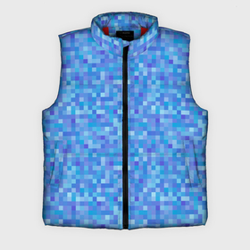 Мужской жилет утепленный 3D с принтом Голубая пиксель абстракция в Белгороде,  |  | pixel | pixel art | абстракция | пиксели | пиксель арт | пиксельный | синий