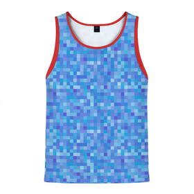 Мужская майка 3D с принтом Голубая пиксель абстракция в Кировске, 100% полиэстер | круглая горловина, приталенный силуэт, длина до линии бедра. Пройма и горловина окантованы тонкой бейкой | pixel | pixel art | абстракция | пиксели | пиксель арт | пиксельный | синий