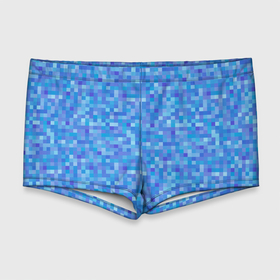 Мужские купальные плавки 3D с принтом Голубая пиксель абстракция в Кировске, Полиэстер 85%, Спандекс 15% |  | pixel | pixel art | абстракция | пиксели | пиксель арт | пиксельный | синий