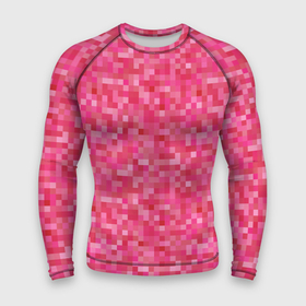 Мужской рашгард 3D с принтом Цикламеновая пиксельная абстракция в Кировске,  |  | pixel | pixel art | абстракция | красный | пиксели | пиксель | пиксель арт | пиксельный | розовый | цикламен