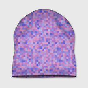 Шапка 3D с принтом Сиреневая пиксельная абстракция в Белгороде, 100% полиэстер | универсальный размер, печать по всей поверхности изделия | pixel | pixel art | абстракция | лиловый | пиксели | пиксель | пиксель арт | пиксельный | сиреневый