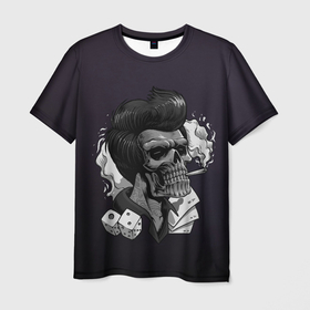 Мужская футболка 3D с принтом Элвис жив в Курске, 100% полиэфир | прямой крой, круглый вырез горловины, длина до линии бедер | halloween | арт | графика | зомби | мистика | праздник | ужасы | хэллоуин | череп