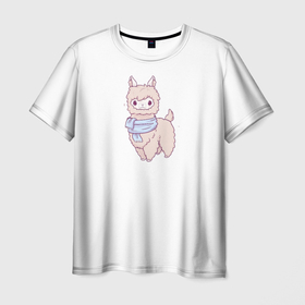 Мужская футболка 3D с принтом лама лама , 100% полиэфир | прямой крой, круглый вырез горловины, длина до линии бедер | для девушки | для детей | животные | лама | милая