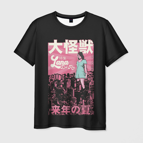 Мужская футболка 3D с принтом Asian Lana в Белгороде, 100% полиэфир | прямой крой, круглый вырез горловины, длина до линии бедер | lana del ray | pop music | исполнитель | исполнительница | лана дел рэй | музыка | поп | попса