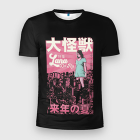 Мужская футболка 3D Slim с принтом Asian Lana в Курске, 100% полиэстер с улучшенными характеристиками | приталенный силуэт, круглая горловина, широкие плечи, сужается к линии бедра | lana del ray | pop music | исполнитель | исполнительница | лана дел рэй | музыка | поп | попса
