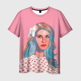 Мужская футболка 3D с принтом Sweet Lana в Белгороде, 100% полиэфир | прямой крой, круглый вырез горловины, длина до линии бедер | lana del ray | pop music | исполнитель | исполнительница | лана дел рэй | музыка | поп | попса