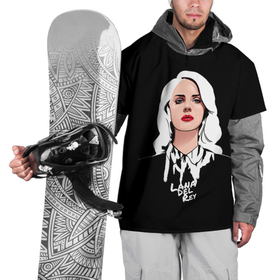Накидка на куртку 3D с принтом Lana Black в Кировске, 100% полиэстер |  | lana del ray | pop music | исполнитель | исполнительница | лана дел рэй | музыка | поп | попса