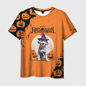 Мужская футболка 3D с принтом Далматинец в шляпе | Хэллоуин в Курске, 100% полиэфир | прямой крой, круглый вырез горловины, длина до линии бедер | dog | dog halloween | halloween | haloween | далматинец | далматинец в шляпе | долматинец | долмотинец | собака | собака в шапке | хеллоин | хеллоуин | хелоин | хелоуин | хэллоин | хэллоуин | хэлоин | хэлоуин