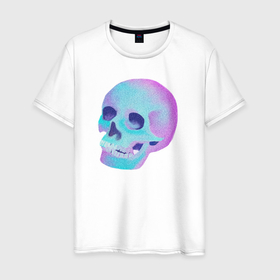 Мужская футболка хлопок с принтом Neon Skull(1) в Санкт-Петербурге, 100% хлопок | прямой крой, круглый вырез горловины, длина до линии бедер, слегка спущенное плечо. | neon | neon skull | skull | зубы | неоновый череп