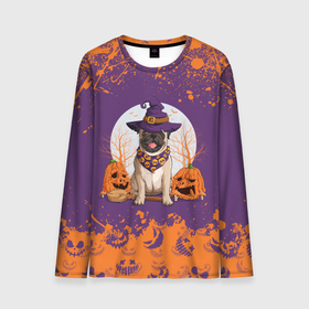 Мужской лонгслив 3D с принтом МОПС НА ХЭЛЛОУИН в Новосибирске, 100% полиэстер | длинные рукава, круглый вырез горловины, полуприлегающий силуэт | Тематика изображения на принте: dog | halloween | haloween | pug | pug halloween | мопс | мопс на хэллоуин | собака | хеллоин | хеллоуин | хелоин | хелоуин | хэллоин | хэллоуин | хэлоин | хэлоуин