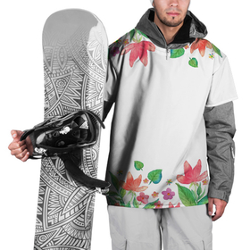 Накидка на куртку 3D с принтом Рамка из розовых и зеленых листьев в Кировске, 100% полиэстер |  | Тематика изображения на принте: лепесток | лето | листья | природа | флора | цветы