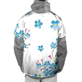 Накидка на куртку 3D с принтом Букет голубых цветов в Курске, 100% полиэстер |  | букет | лепесток | лето | природа | цветы