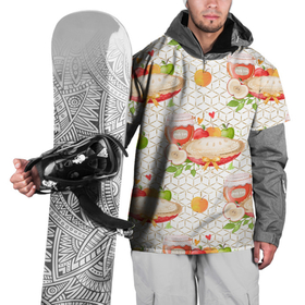 Накидка на куртку 3D с принтом Яблочный пирог в Курске, 100% полиэстер |  | Тематика изображения на принте: лето | пирог | сад | фрукты | яблоки | яблоко | яблочки