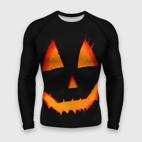 Мужской рашгард 3D с принтом helloween  pumpkin jack ,  |  | black | glow | helloween | jack | pumkin | smile