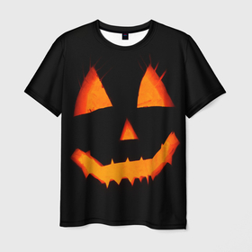 Мужская футболка 3D с принтом helloween | pumpkin jack в Новосибирске, 100% полиэфир | прямой крой, круглый вырез горловины, длина до линии бедер | black | glow | helloween | jack | pumkin | smile