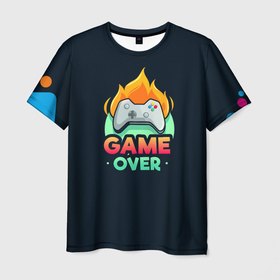 Мужская футболка 3D с принтом GamePad Over в Тюмени, 100% полиэфир | прямой крой, круглый вырез горловины, длина до линии бедер | game over | gamepad | админ | джостик | конец игры | огонь | програмист | топ принт | тренд | цветная | яркая