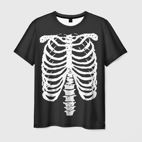 Мужская футболка 3D с принтом ГРУДНАЯ КЛЕТКА | ХЕЛЛОУИН , 100% полиэфир | прямой крой, круглый вырез горловины, длина до линии бедер | america | halloween | usa | америка | скелет | тьма | ужас | хелловин | хеллоуин | хэллоуин