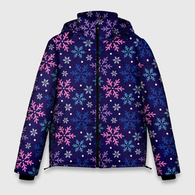 Мужская зимняя куртка 3D с принтом Ночные Снежинки в Тюмени, верх — 100% полиэстер; подкладка — 100% полиэстер; утеплитель — 100% полиэстер | длина ниже бедра, свободный силуэт Оверсайз. Есть воротник-стойка, отстегивающийся капюшон и ветрозащитная планка. 

Боковые карманы с листочкой на кнопках и внутренний карман на молнии. | merry christmas | дед мороз | ёлка | зима | мороз | новый год | подарок | праздник | рождество | с новым годом | сантаклаус | снег | снеговик | снегурочка | снежинки | снежные узоры | узоры