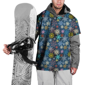 Накидка на куртку 3D с принтом Красочные Снежинки , 100% полиэстер |  | Тематика изображения на принте: merry christmas | дед мороз | ёлка | зима | мороз | новый год | подарок | праздник | рождество | с новым годом | сантаклаус | снег | снеговик | снегурочка | снежинки | снежные узоры | узоры