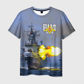 Мужская футболка 3D с принтом Выстрел из крейсера в Санкт-Петербурге, 100% полиэфир | прямой крой, круглый вырез горловины, длина до линии бедер | army | армейка | армия | бф | вмс | вмф | военно морской флот | войска | герб | дкбф | знак | ксф | кчф | лого | мичман | море | морпех | морская пехота | морские силы | моряк | орел | подводник | россия | рф