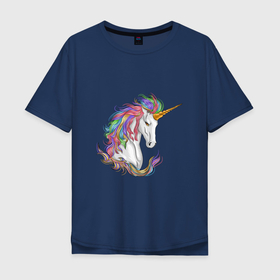 Мужская футболка хлопок Oversize с принтом Хмурый рог в Тюмени, 100% хлопок | свободный крой, круглый ворот, “спинка” длиннее передней части | Тематика изображения на принте: little pony | арт | иллюстрация | лошадь | пони | рог