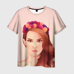 Мужская футболка 3D с принтом Painted Lana в Белгороде, 100% полиэфир | прямой крой, круглый вырез горловины, длина до линии бедер | lana del ray | pop music | исполнитель | исполнительница | лана дел рэй | музыка | поп | попса