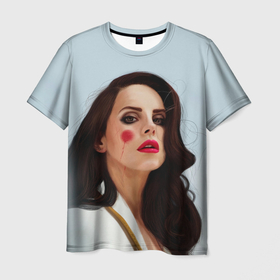 Мужская футболка 3D с принтом Hot Lana в Белгороде, 100% полиэфир | прямой крой, круглый вырез горловины, длина до линии бедер | lana del ray | pop music | исполнитель | исполнительница | лана дел рэй | музыка | поп | попса