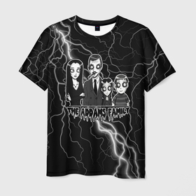 Мужская футболка 3D с принтом Addams family | Семейка Аддамс в Белгороде, 100% полиэфир | прямой крой, круглый вырез горловины, длина до линии бедер | адамс | аддамс | гомес | гомэс | мультфильм | пагзли | пагсли | семейка адамс | семейка аддамс | уэнздэй