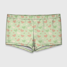 Мужские купальные плавки 3D с принтом Сердечки на светло зеленом фоне , Полиэстер 85%, Спандекс 15% |  | hearts | love | valentines day | белый | день влюбленных | зеленый | красный | любовь | сердечки | сердце