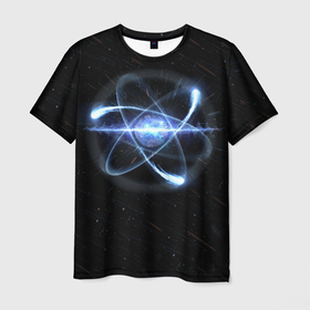 Мужская футболка 3D с принтом К_В_А_Н_Т в Кировске, 100% полиэфир | прямой крой, круглый вырез горловины, длина до линии бедер | атом квант | квант | квант атом | квантовая механика | физика | физика квант | физка